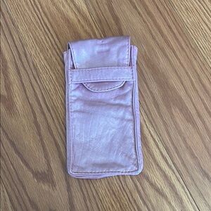 Pink Leather Glasses Pouch